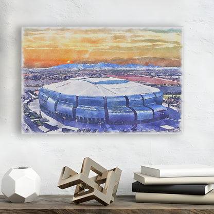 State Farm Painting Stadium Watercolor, Atlanta Georgia Watercolor, Sport Art, Gifts for him, Canvas Print Wall Art