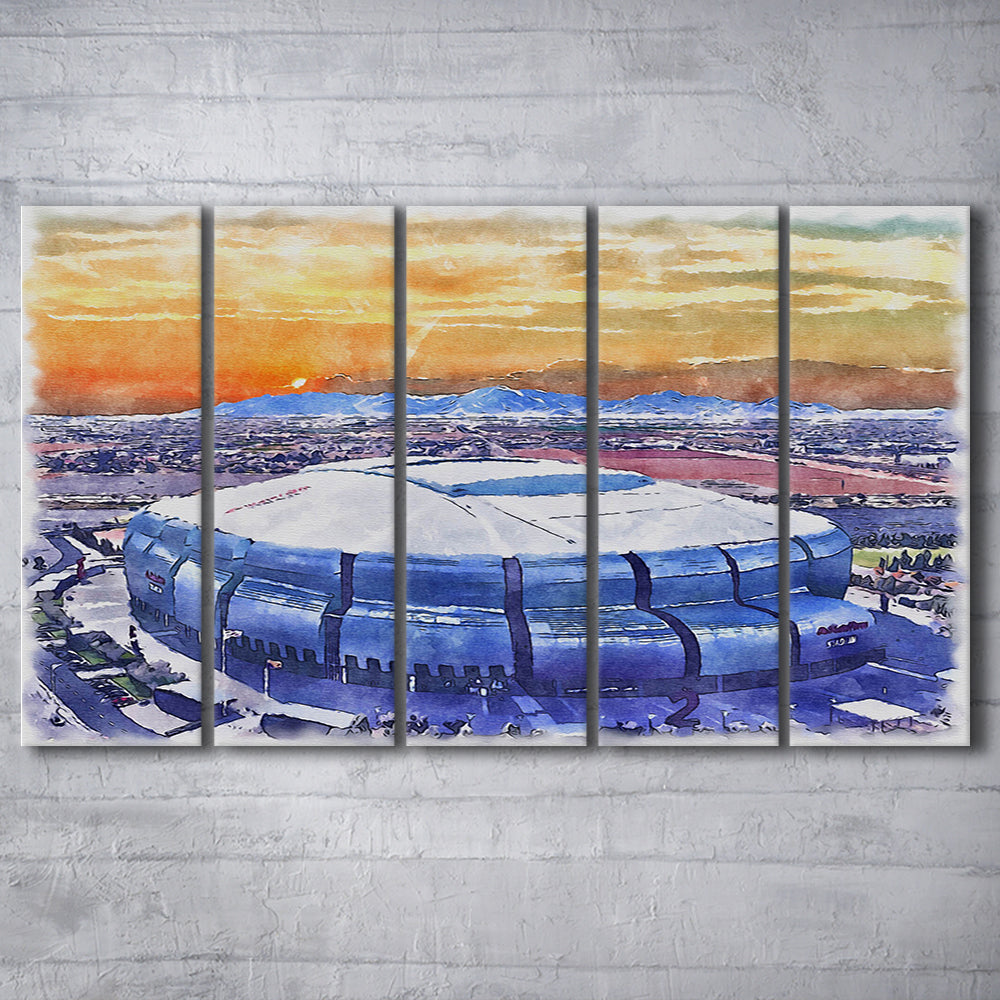 State Farm Painting Stadium Watercolor, Atlanta Georgia Watercolor, Sport Art, Extra Large Canvas Print Wall Art