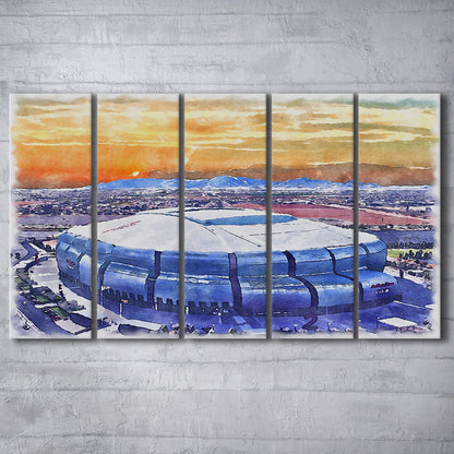 State Farm Painting Stadium Watercolor, Atlanta Georgia Watercolor, Sport Art, Extra Large Canvas Print Wall Art