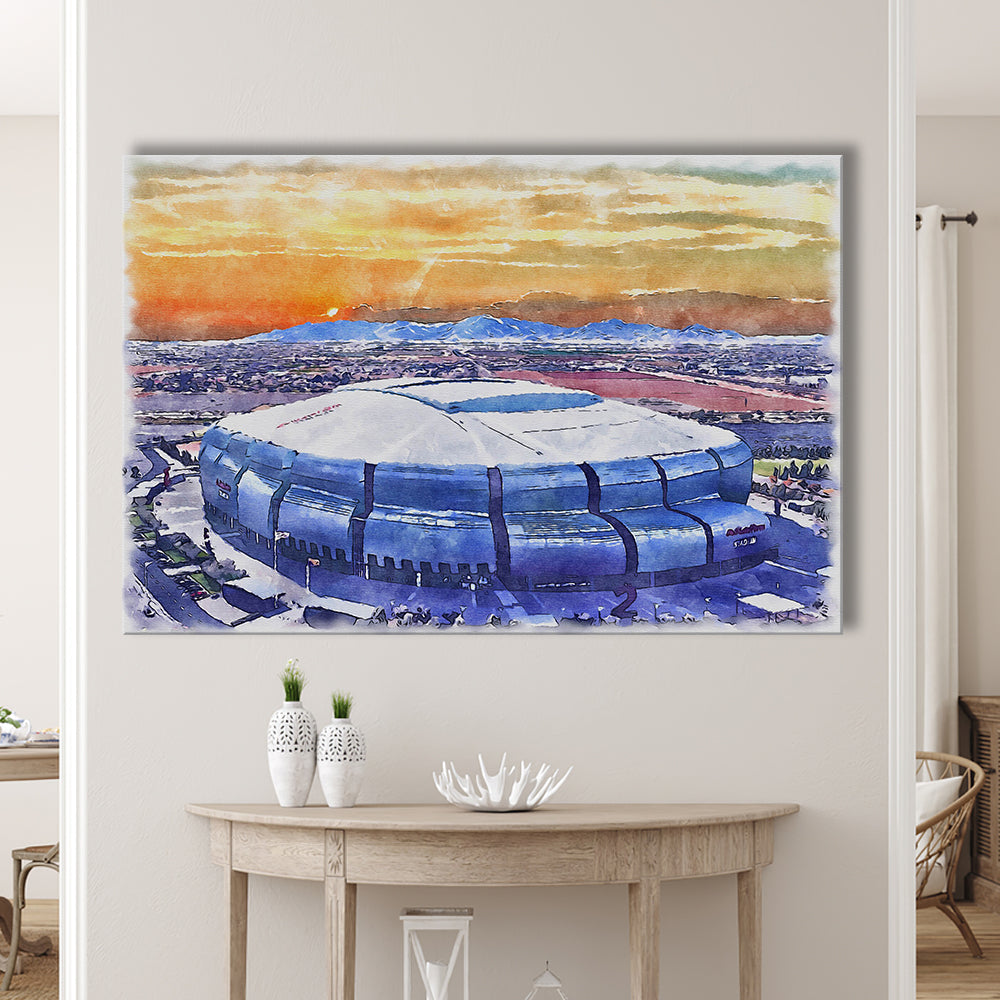 State Farm Painting Stadium Watercolor, Atlanta Georgia Watercolor, Sport Art, Gifts for him, Canvas Print Wall Art