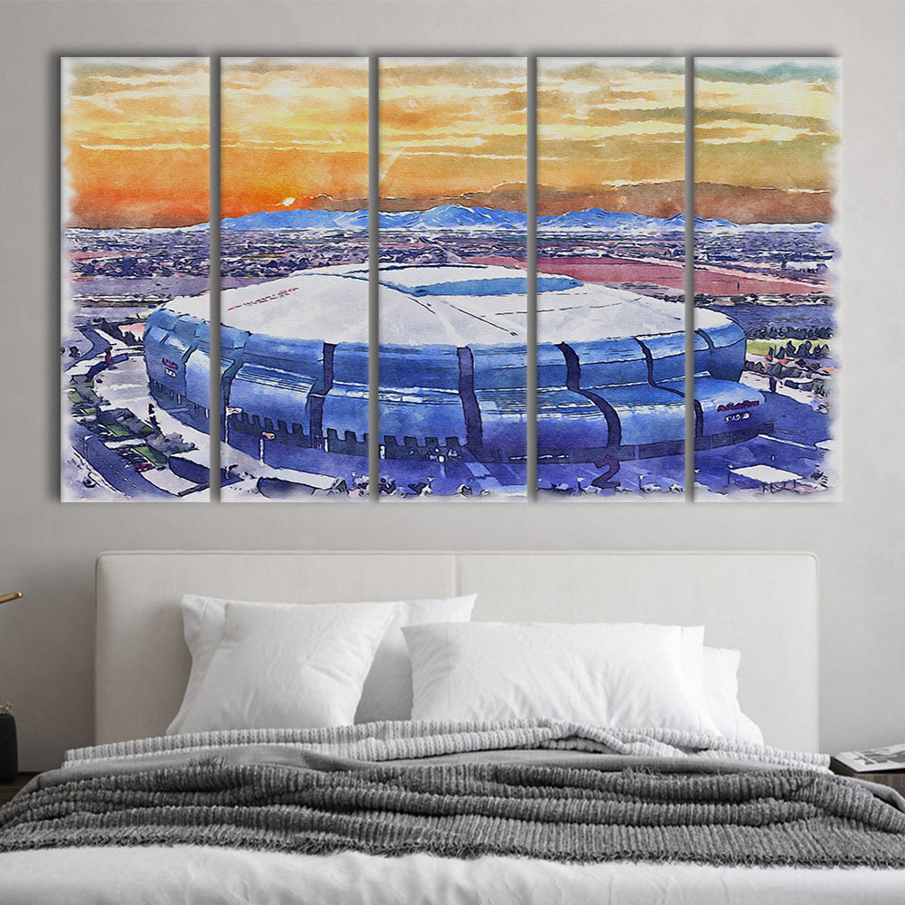State Farm Painting Stadium Watercolor, Atlanta Georgia Watercolor, Sport Art, Extra Large Canvas Print Wall Art