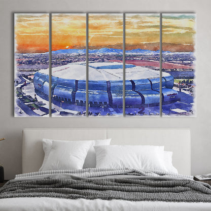 State Farm Painting Stadium Watercolor, Atlanta Georgia Watercolor, Sport Art, Extra Large Canvas Print Wall Art