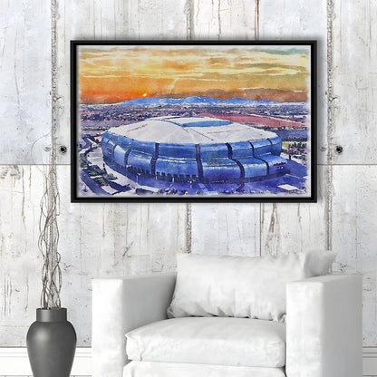 State Farm Painting Stadium Watercolor, Atlanta Georgia Watercolor, Sport Gift Art, Framed Canvas Print Wall Art