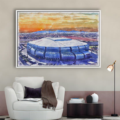 State Farm Painting Stadium Watercolor, Atlanta Georgia Watercolor, Sport Gift Art, Framed Canvas Print Wall Art