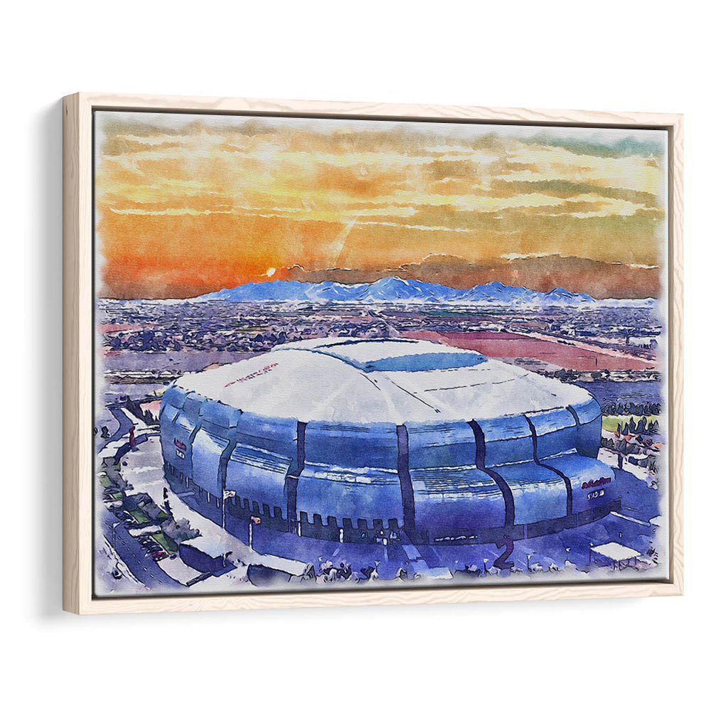 State Farm Painting Stadium Watercolor, Atlanta Georgia Watercolor, Sport Gift Art, Framed Canvas Print Wall Art