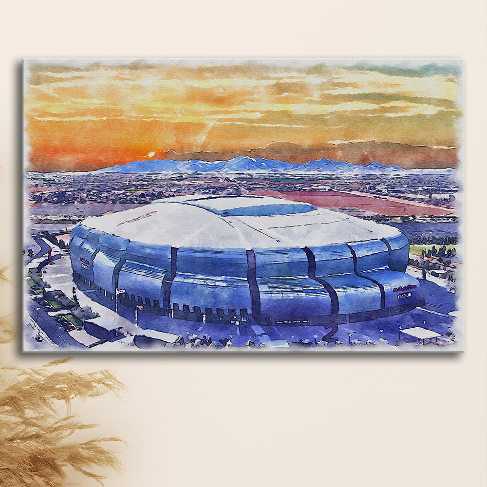 State Farm Painting Stadium Watercolor, Atlanta Georgia Watercolor, Sport Art, Gifts for him, Canvas Print Wall Art