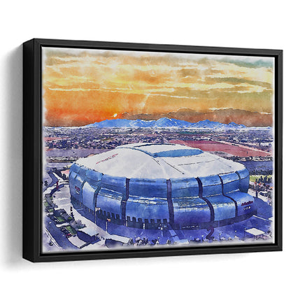 State Farm Painting Stadium Watercolor, Atlanta Georgia Watercolor, Sport Gift Art, Framed Canvas Print Wall Art