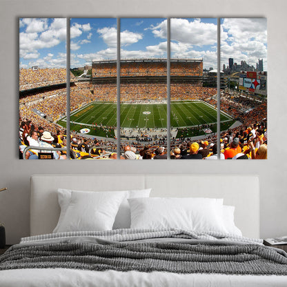 Steelers Heinz Field, Stadium Canvas, Sport Art, 5 Panel B, Extra Large Canvas, Canvas Print Wall Art