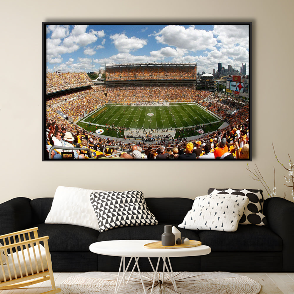Steelers Heinz Field, Stadium Canvas, Sport Art, Framed Canvas Print Wall Art, Floating Frame