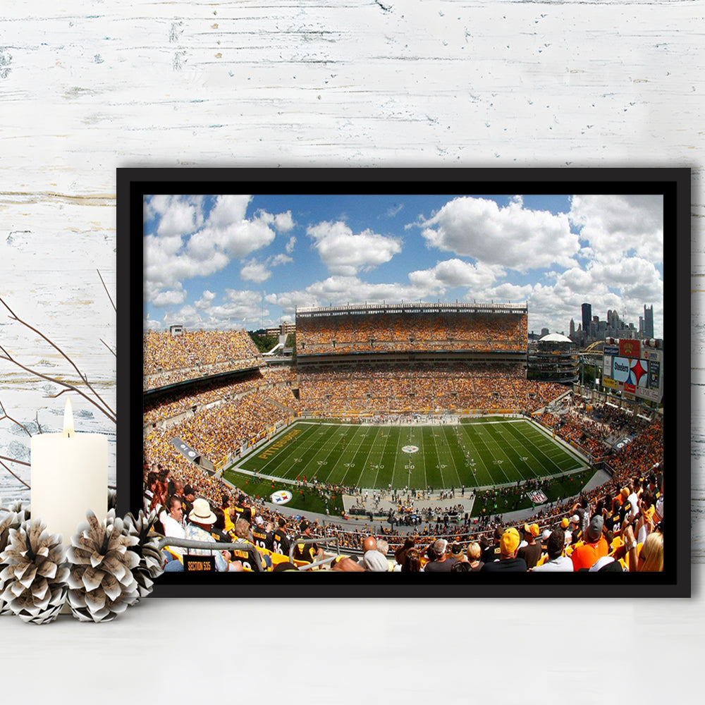 Steelers Heinz Field, Stadium Canvas, Sport Art, Framed Canvas Print Wall Art, Floating Frame