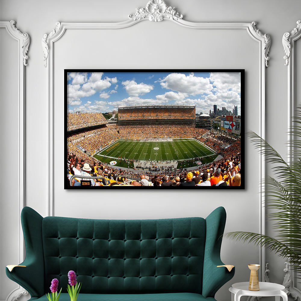 Steelers Heinz Field, Stadium Canvas, Sport Art, Gift for him, Framed Art Print Wall Decor, Picture Framed