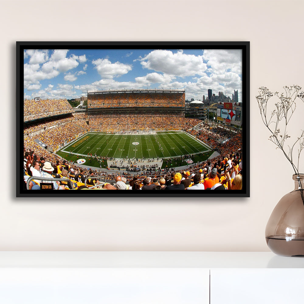 Steelers Heinz Field, Stadium Canvas, Sport Art, Framed Canvas Print Wall Art, Floating Frame