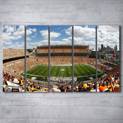 Steelers Heinz Field, Stadium Canvas, Sport Art, 5 Panel B, Extra Large Canvas, Canvas Print Wall Art