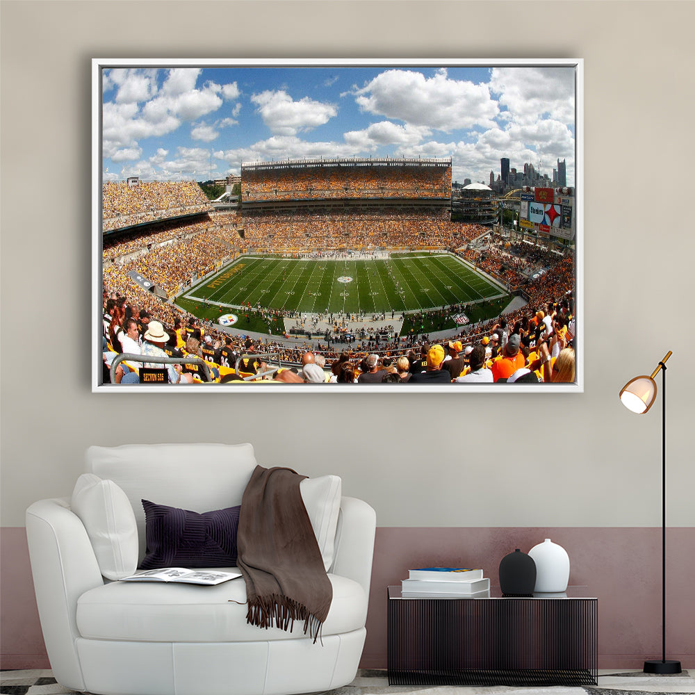 Steelers Heinz Field, Stadium Canvas, Sport Art, Framed Canvas Print Wall Art, Floating Frame
