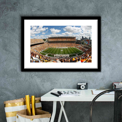 Steelers Heinz Field, Stadium Canvas, Sport Art, Gift for him, White Border Framed Art Print Wall Decor