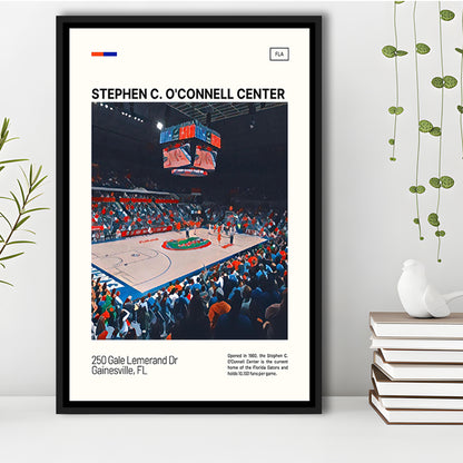 Stephen C. O'Connell Center Print, Florida Gators Stadium Canvas Art, Man Cave Gift, Floating Framed Canvas Print Wall Art