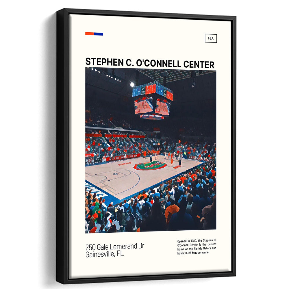 Stephen C. O'Connell Center Print, Florida Gators Stadium Canvas Art, Man Cave Gift, Floating Framed Canvas Print Wall Art