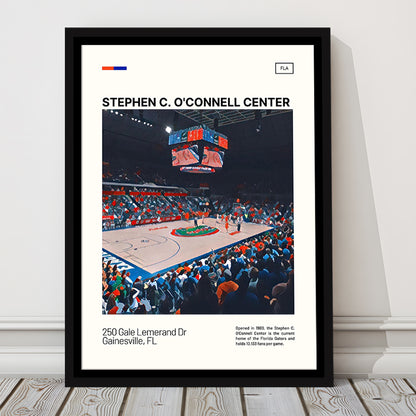 Stephen C. O'Connell Center Print, Florida Gators Stadium Canvas Art, Man Cave Gift, Floating Framed Canvas Print Wall Art