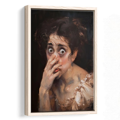 Stinky Bathroom Art Print Painting Vintage Print Toilet Humor Amusing, Framed Canvas Print Wall Art, Floating Frame