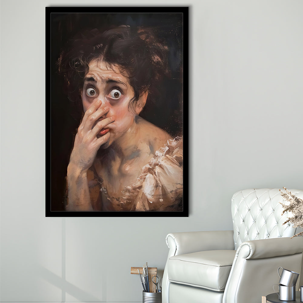 Stinky Bathroom Art Print Painting Vintage Print Toilet Humor Amusing, Framed Art Print Wall Decor, Picture Framed