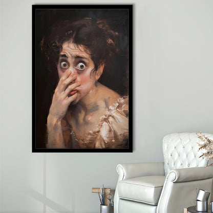 Stinky Bathroom Art Print Painting Vintage Print Toilet Humor Amusing, Framed Art Print Wall Decor, Picture Framed