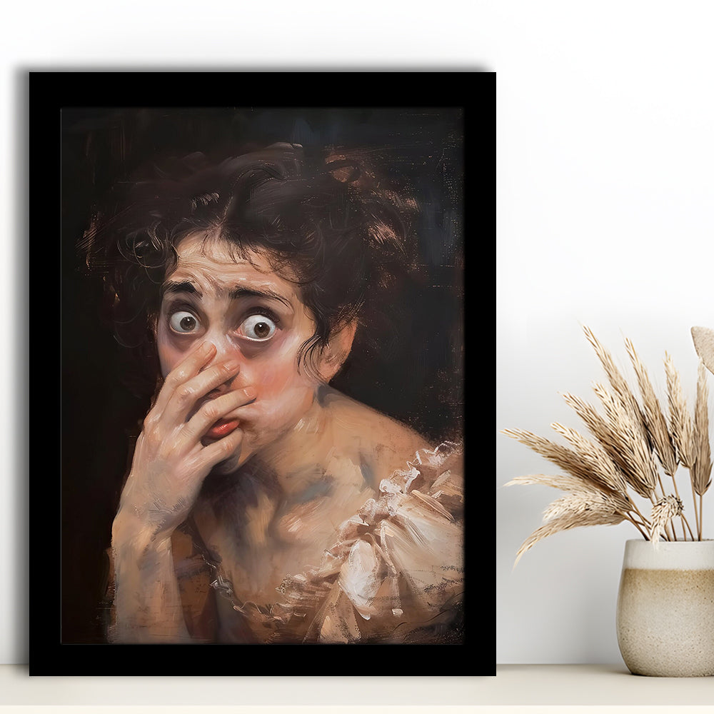 Stinky Bathroom Art Print Painting Vintage Print Toilet Humor Amusing, Framed Art Print Wall Decor, Picture Framed