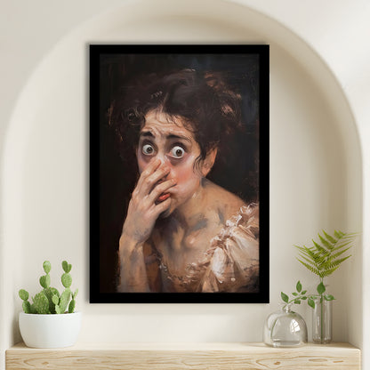 Stinky Bathroom Art Print Painting Vintage Print Toilet Humor Amusing, Framed Art Print Wall Decor, Picture Framed