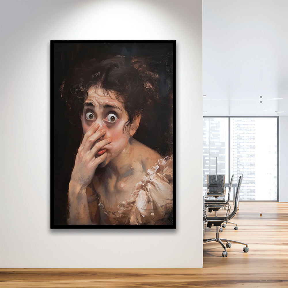 Stinky Bathroom Art Print Painting Vintage Print Toilet Humor Amusing, Framed Art Print Wall Decor, Picture Framed