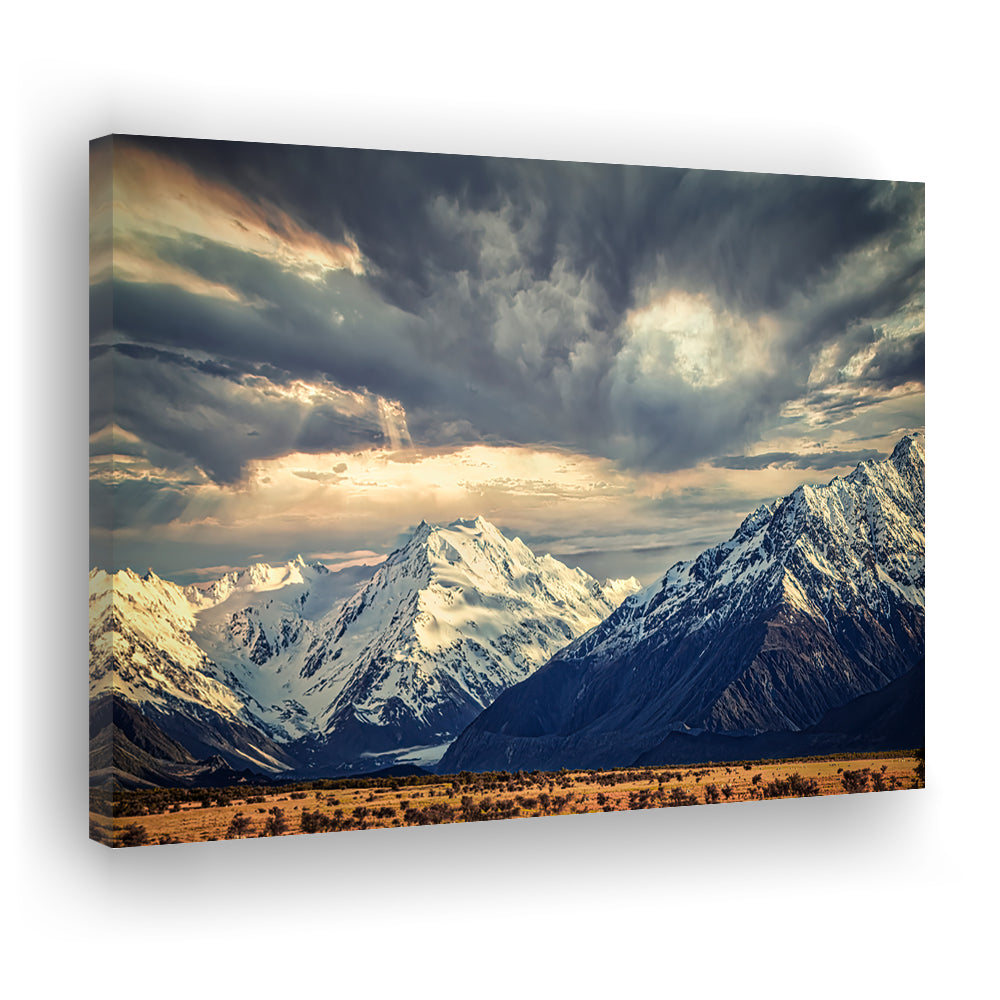 Storm clouds in the Southern Alps, Cavas Print Wall Art Hom Decor