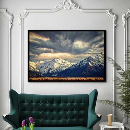 Storm Clouds In The Southern Alps, Framed Art Print, Picture Framed