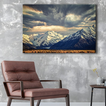 Storm clouds in the Southern Alps, Cavas Print Wall Art Hom Decor