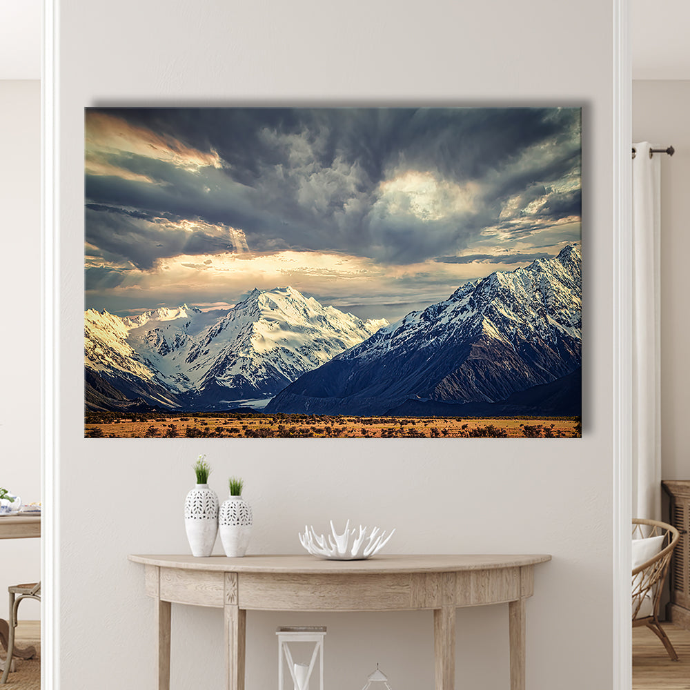 Storm clouds in the Southern Alps, Cavas Print Wall Art Hom Decor