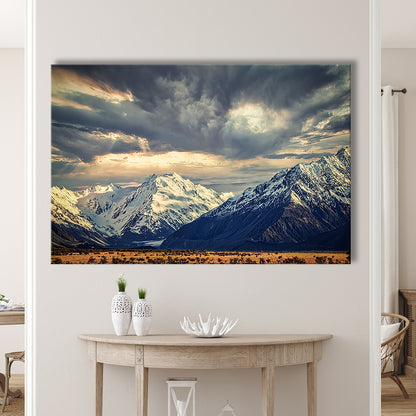 Storm clouds in the Southern Alps, Cavas Print Wall Art Hom Decor