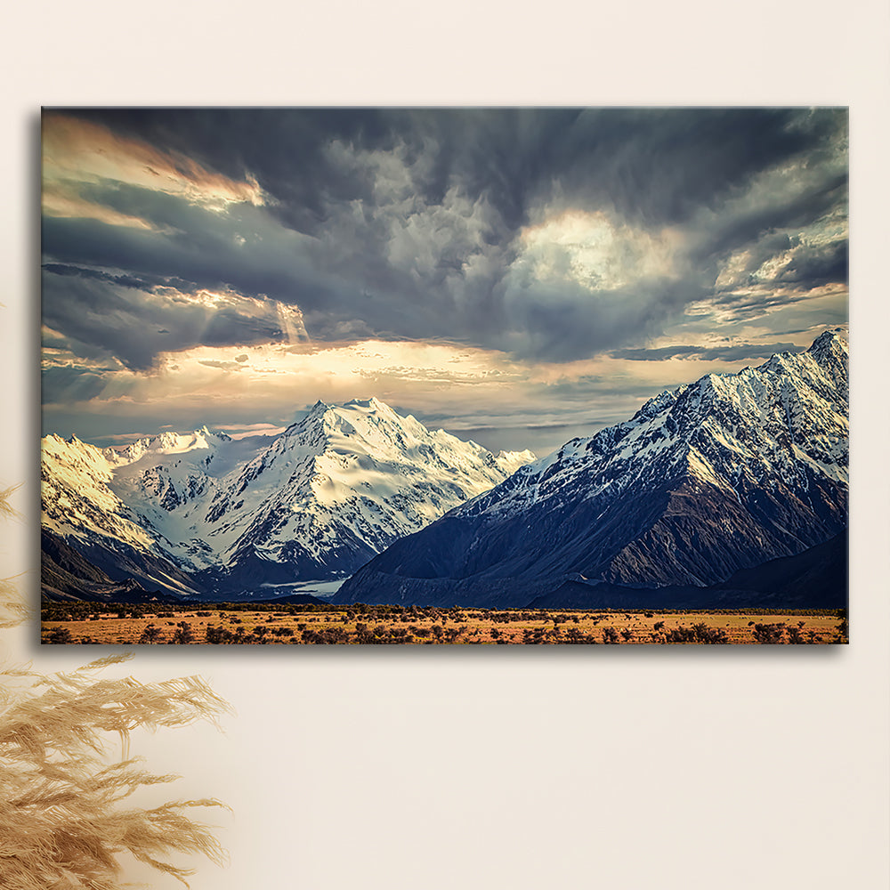 Storm clouds in the Southern Alps, Cavas Print Wall Art Hom Decor