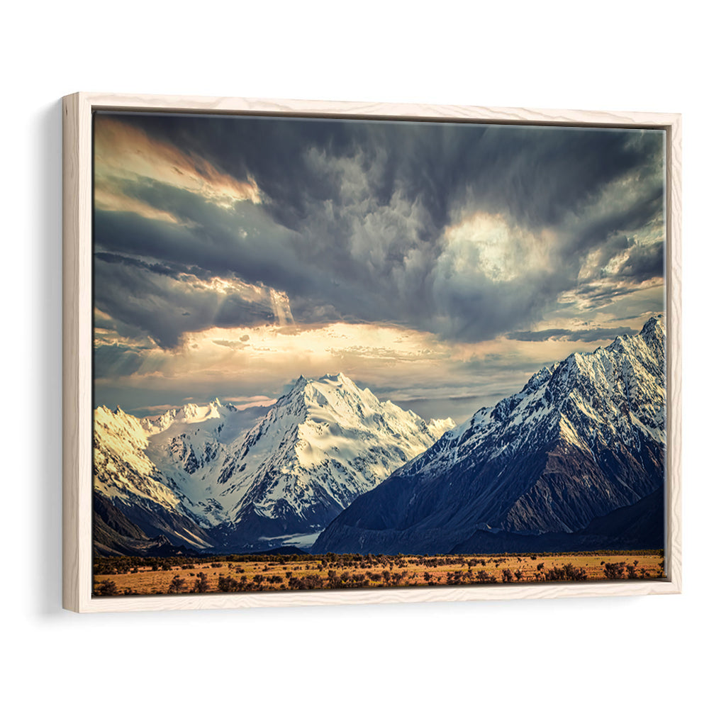 Storm Clouds In The Southern Alps, Framed Cavas Print, Floating Frame