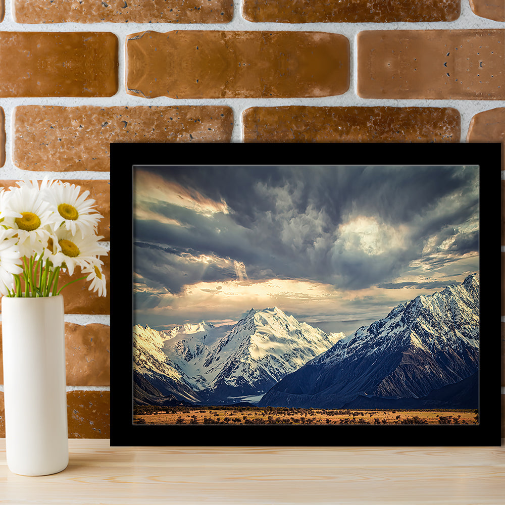 Storm Clouds In The Southern Alps, Framed Art Print, Picture Framed