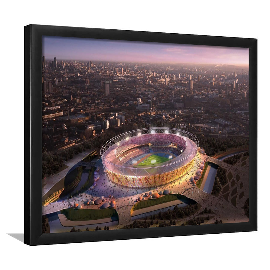 Stratford Olympic Stadium, Stadium Canvas, Sport Art, Gift for him, Framed Art Print Wall Decor, Picture Framed