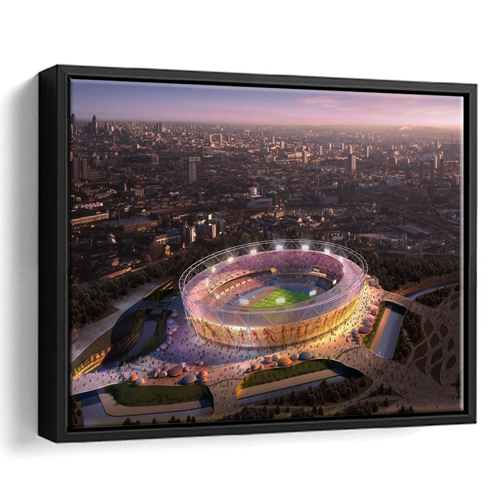Stratford Olympic Stadium, Stadium Canvas, Sport Art, Framed Canvas Print Wall Art, Floating Frame