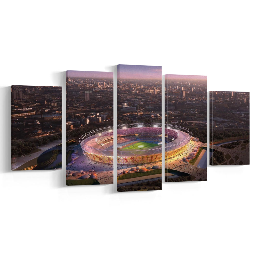 Stratford Olympic Stadium, Stadium Canvas, Sport Art, Gift for him, 5 Panel, Large Canvas, Canvas Print Wall Art