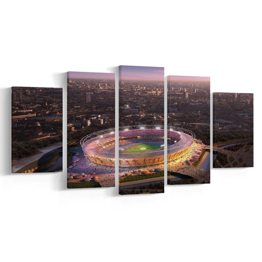 Stratford Olympic Stadium, Stadium Canvas, Sport Art, Gift for him, 5 Panel, Large Canvas, Canvas Print Wall Art