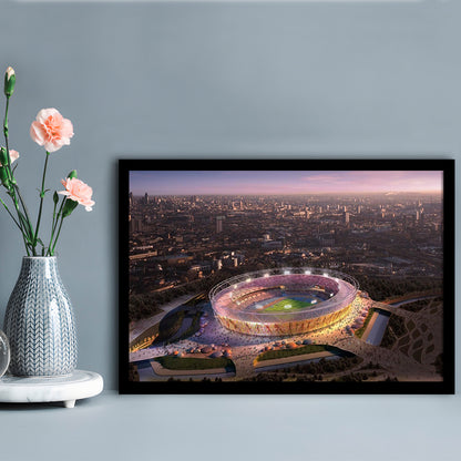 Stratford Olympic Stadium, Stadium Canvas, Sport Art, Gift for him, Framed Art Print Wall Decor, Picture Framed