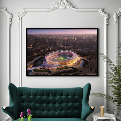 Stratford Olympic Stadium, Stadium Canvas, Sport Art, Gift for him, Framed Art Print Wall Decor, Picture Framed