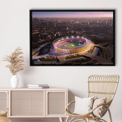 Stratford Olympic Stadium, Stadium Canvas, Sport Art, Framed Canvas Print Wall Art, Floating Frame