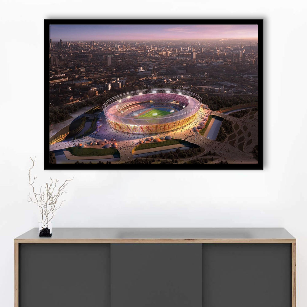 Stratford Olympic Stadium, Stadium Canvas, Sport Art, Gift for him, Framed Art Print Wall Decor, Picture Framed