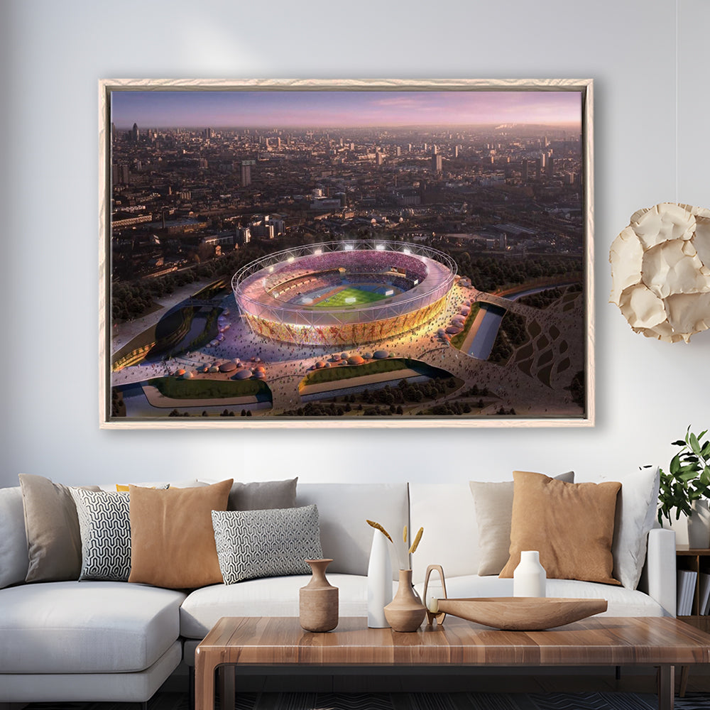 Stratford Olympic Stadium, Stadium Canvas, Sport Art, Framed Canvas Print Wall Art, Floating Frame
