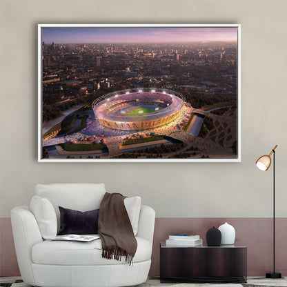 Stratford Olympic Stadium, Stadium Canvas, Sport Art, Framed Canvas Print Wall Art, Floating Frame