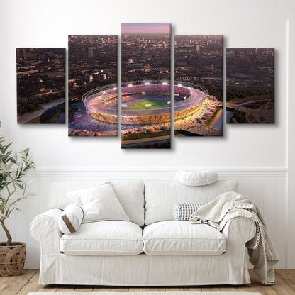 Stratford Olympic Stadium, Stadium Canvas, Sport Art, Gift for him, 5 Panel, Large Canvas, Canvas Print Wall Art
