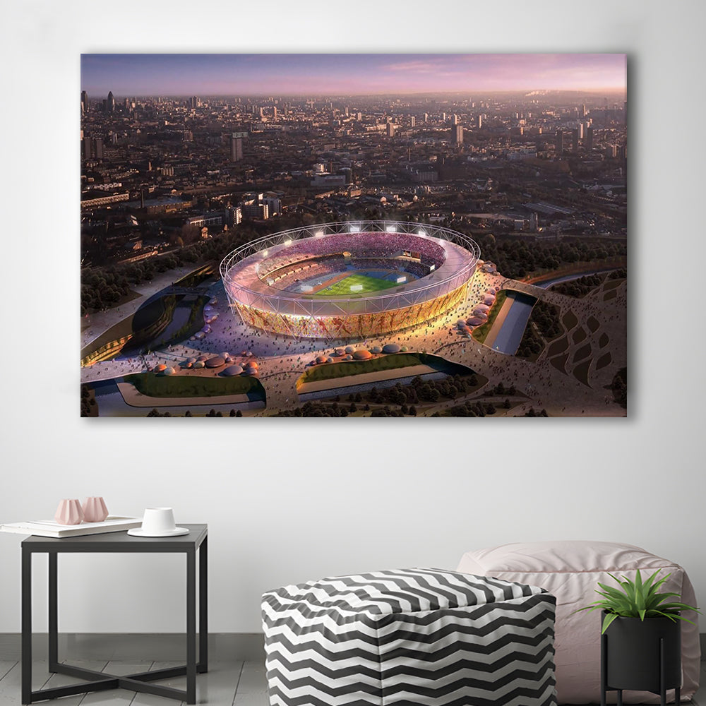 Stratford Olympic Stadium, Stadium Canvas, Sport Art, Gift for him, Man Cave Decor, Art Print, Canvas Print Wall Art