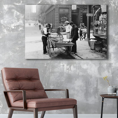 Street Food New York City Black and White Art, Canvas Print Wall Art Decor