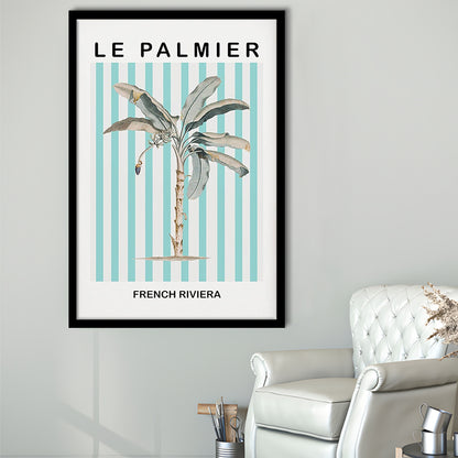 Striped Palm Tree Wall Art Print Palm Tree Blue Wall Art, Framed Art Prints Wall Decor